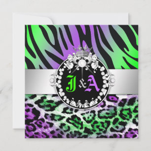 311 Zebra-LeoTique Diamonds Kiss Duo Friend Party Kaart