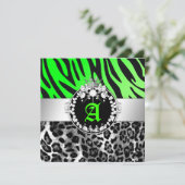 311-Zebra-LeoTique Diamonds n' Kisses Sweet 16 Kaart (Staand voorkant)