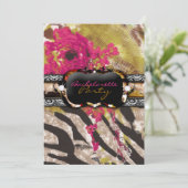 311 Zebra Roos roze Kaart (Staand voorkant)