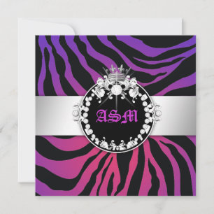 311-Zebra-Tique Diamonds n' Kisses Sweet 16 P Radi Kaart