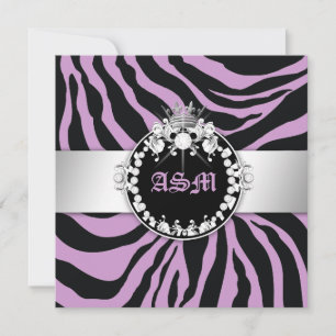 311-Zebra-Tique Diamonds, zoet zestien Paars Kaart