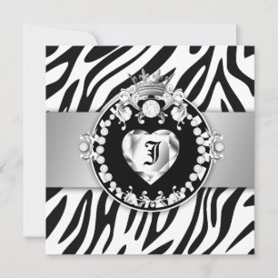 311 Zebra Tique Kiss Queen of Hearts Sweet16 Kaart