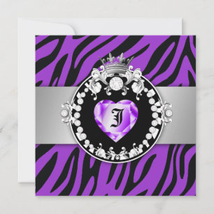 311 Zebra Tique Kiss Queen of Hearts Sweet16 Kaart