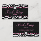 311 Zebra van juwelen Visitekaartje Roze Stippen D (Voorkant / Achterkant)