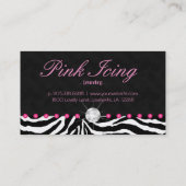 311 Zebra van juwelen Visitekaartje Roze Stippen D (Achterkant)