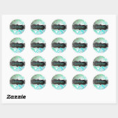 311 Zeopard Sign ontmoet Damask Shimmer Ocean Limo Ronde Sticker (Vel)