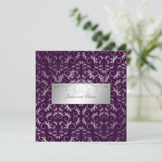 311-Zilver Divine | Eggplant Kaart (Staand voorkant)