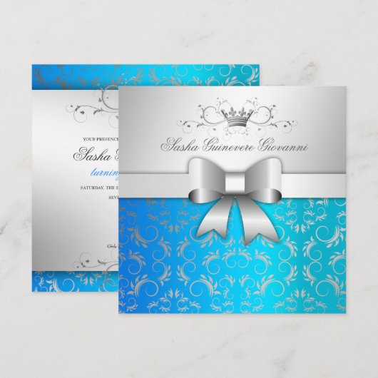 311-Zilver-wijnboei | Tropisch blauw zoen 16 Kaart (Voorkant / Achterkant)