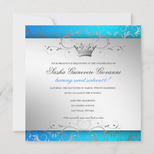 311-Zilver-wijnboei | Tropisch blauw zoen 16 Kaart (Achterkant)