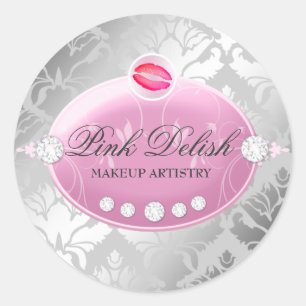 311 Zilveren likus roze Delish Silver Sticker