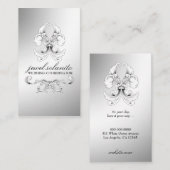 311-Zilveren Luxe Elegantie RSVP Informatiekaartje (Voorkant / Achterkant)