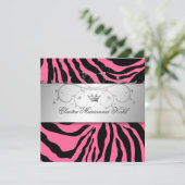 311-zilverkleurige roze Zebra zoete zestien Kaart (Staand voorkant)