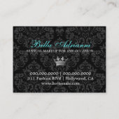 311 Zwart Damast Glam Gek Aqua Visitekaartje (Achterkant)