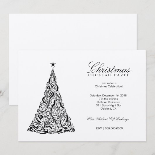 311 Zwemere kerstboom | SilverMetallic Kaart (Voorkant / Achterkant)