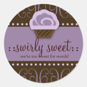 311 Zwemig Paars chocolade Ronde Sticker