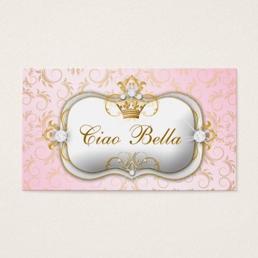 311Ciao Bella Golden Divine Roze Prijs Label Visitekaartjes (Voorkant)