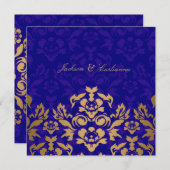 311Golden Flame Square Royal Blue Gold Kaart (Voorkant / Achterkant)