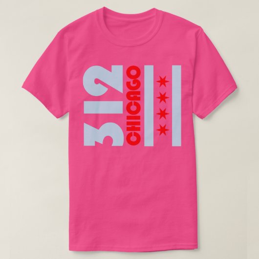 312 Chicago Flag Illinois Chi Town T-shirt (Design voorkant)