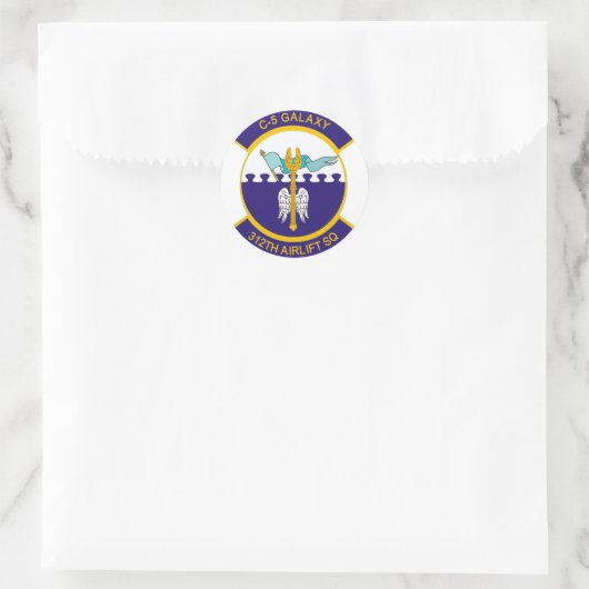 312e Luchtbrug Squadron Ronde Sticker (Tas)