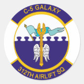 312e Luchtbrug Squadron Ronde Sticker (Voorkant)