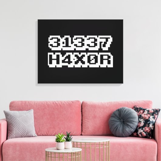 31337 H4X0R CANVAS AFDRUK (Insitu (Woonkamer))
