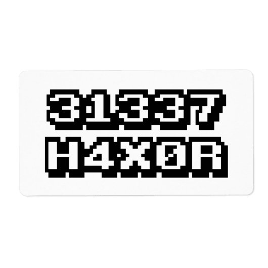 31337 H4X0R ETIKET (Voorkant)