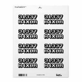 31337 H4X0R ETIKET (Full Sheet)