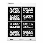 31337 H4X0R ETIKET (Full Sheet)