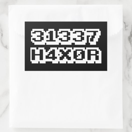31337 H4X0R RECHTHOEKIGE STICKER (Tas)