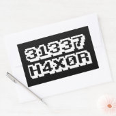 31337 H4X0R RECHTHOEKIGE STICKER (Envelop)