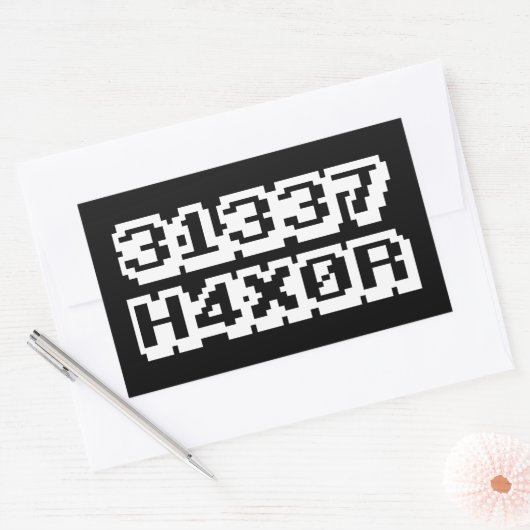 31337 H4X0R RECHTHOEKIGE STICKER (Envelop)