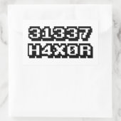 31337 H4X0R RECHTHOEKIGE STICKER (Tas)
