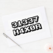 31337 H4X0R RECHTHOEKIGE STICKER (Envelop)