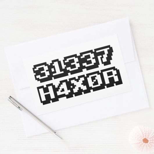 31337 H4X0R RECHTHOEKIGE STICKER (Envelop)