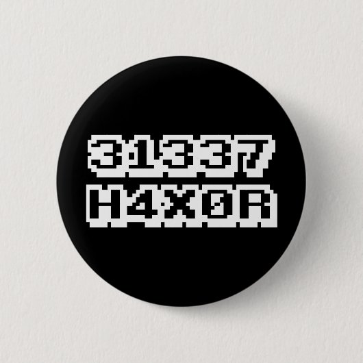 31337 H4X0R RONDE BUTTON 5,7 CM (Voorkant)