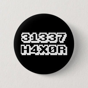 31337 H4X0R RONDE BUTTON 5,7 CM