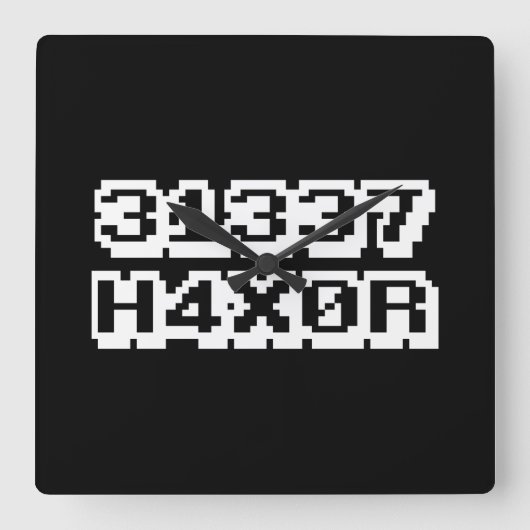 31337 H4X0R VIERKANTE KLOK (Voorkant)