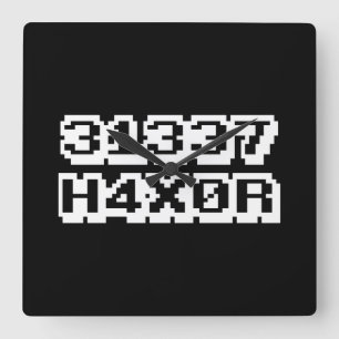 31337 H4X0R VIERKANTE KLOK