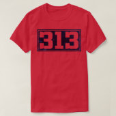  313 Blauwe tekst T-shirt (Design voorkant)