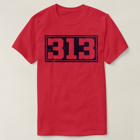  313 Blauwe tekst T-shirt (Design voorkant)