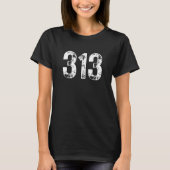 313 Gebiedscode Detroit MI Mobiele telefoonnetcode T-shirt (Voorkant)
