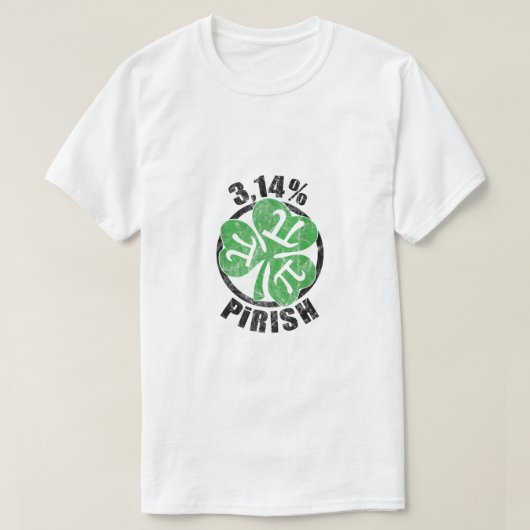 314 procent Pirish Irish Clover Pi Day St Patric T-shirt (Design voorkant)