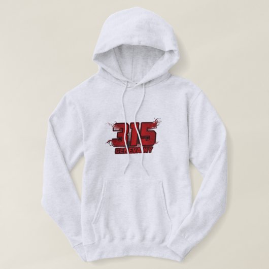 315 Geneva NY Geboren & Getogen Hoodie (Design voorkant)