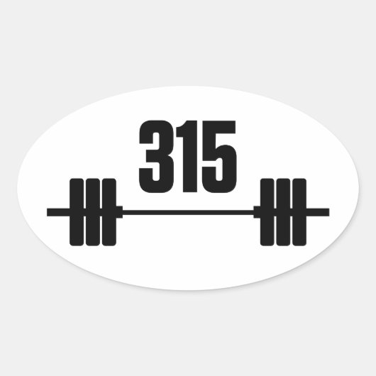 315 lbs. Barbell Sticker (Voorkant)
