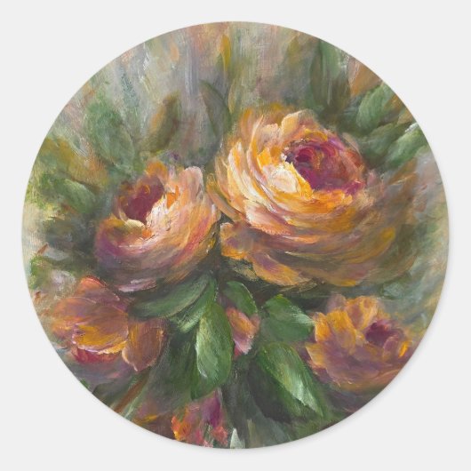 315 Roses Ronde Sticker (Voorkant)