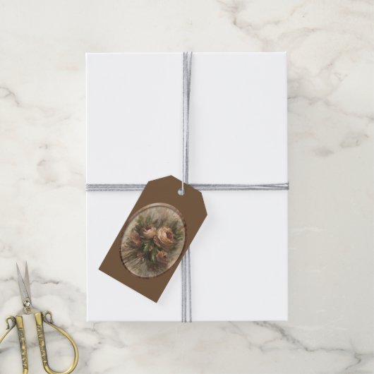 315 Rozen Op2 Cadeaulabel (Met Touw)