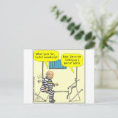 316 Belt in de gevangenis cartoon Briefkaart (Staand voorkant)