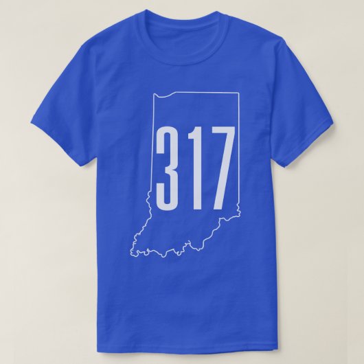 317 Netnummer Indianapolis Indiana Kaart T-shirt (Design voorkant)