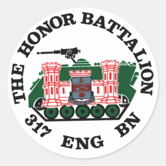 317e geniebataljon - Erebataljon Ronde Sticker (Voorkant)