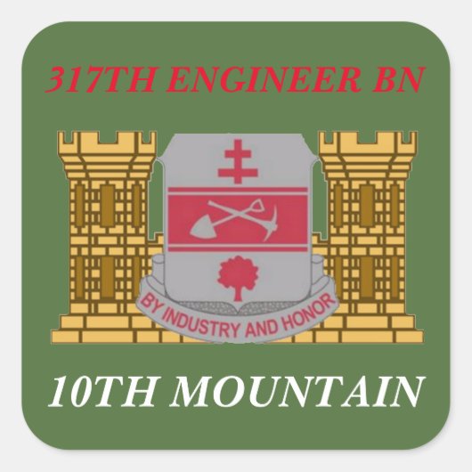 317TH ENGINEER BN 10TH MOUNTAIN STICKERS (Voorkant)